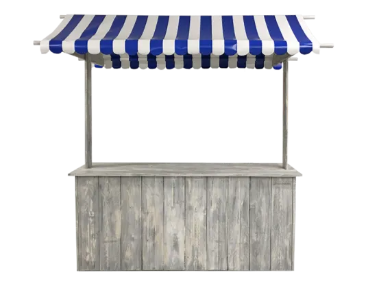 Buffet-Marktstand blau