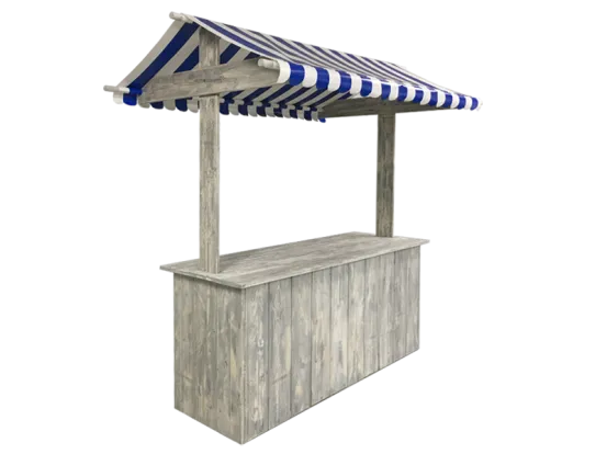 Buffet-Marktstand blau
