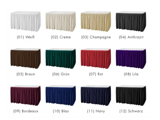Skirting Pliss&eacute; 4,1 m wei&szlig;