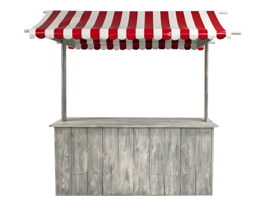 Buffet-Marktstand rot