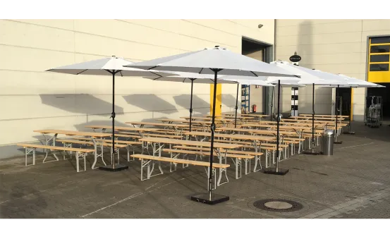 4x Sonnenschirmset  wei&szlig;