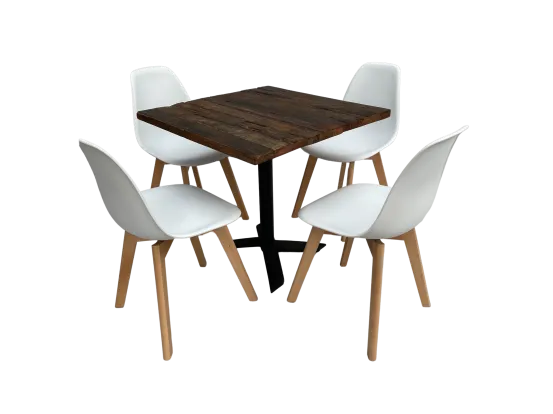 Industrial Bistrotischset 4P. Keeve wei&szlig;