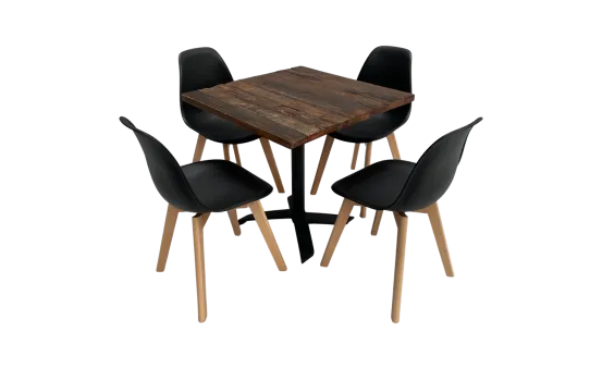Industrial Bistrotischset 4P. Keeve schwarz