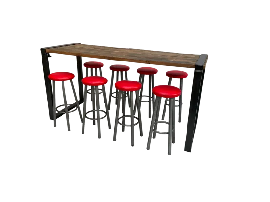 Industrial Hightableset 8P.  2,2 m rot