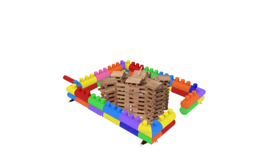 Holzbausteine XXL Bandenspa&szlig;