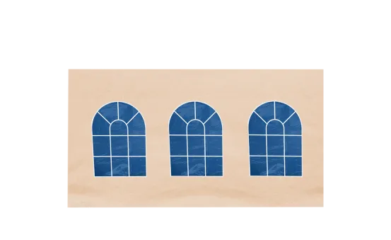 Seitenwand 4 m mit  3 Rundfenstern Sandfarbe (Mastertent) B-Ware 