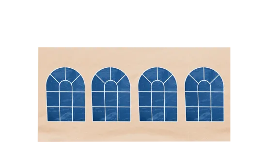 Seitenwand 6m mit 4 Rundfenstern Sandfarbe (Mastertent) B-Ware 