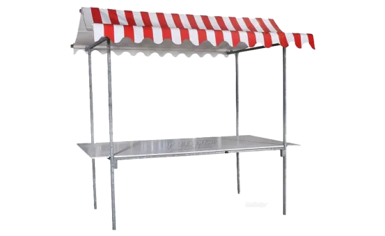 Stahl Marktstand rot-wei&szlig;