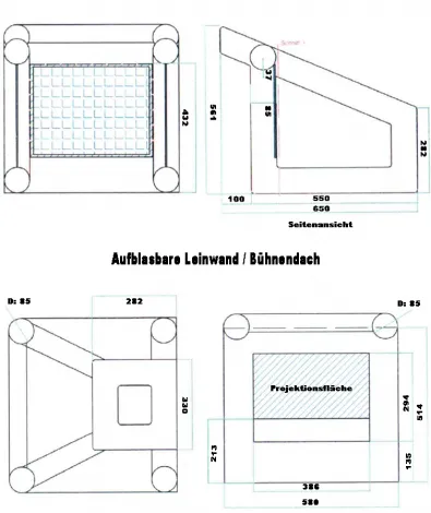 aufblas. Leinwand