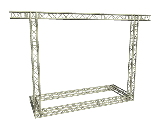 LED Wand Support mit Ausleger 5,35 x 4,95 m 