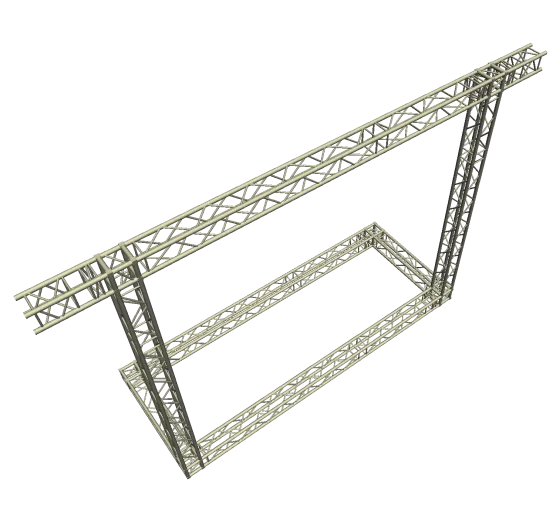 LED Wand Support mit Ausleger 5,35 x 4,95 m 