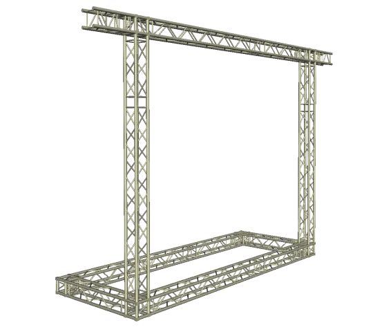 LED Wand Support mit Ausleger 5,35 x 4,95 m 