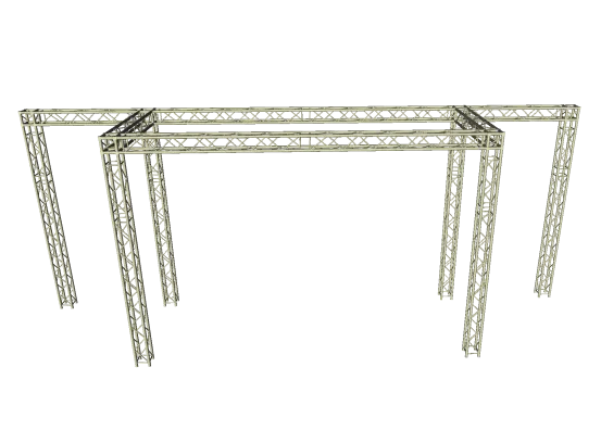LED Wand Support mit Eventgewicht und Bannerausleger 11,20x 5,00 m 