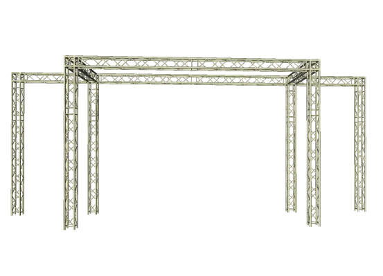 LED Wand Support mit Eventgewicht und Bannerausleger 11,20x 5,00 m 
