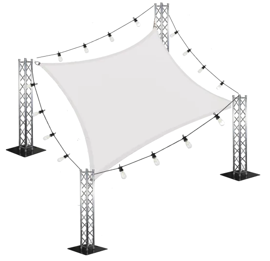Sonnensegel SET 4,0 x 5,0 Meter mit Lichterketten