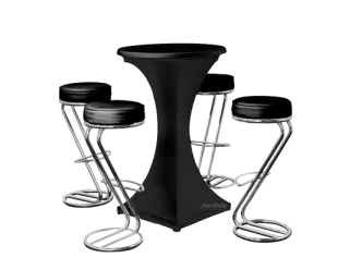 Barhockerset Z schwarz/stretch 4 SET