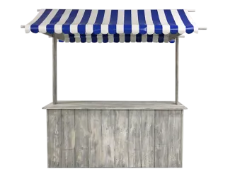 Buffet-Marktstand blau
