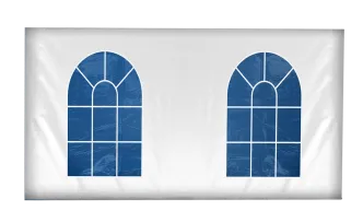 Seitenwand 5 m mit 2 Rundbogenfenstern wei&szlig; (Mastertent) 
