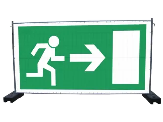 Banner Notausgang f&uuml;r Bauzaun