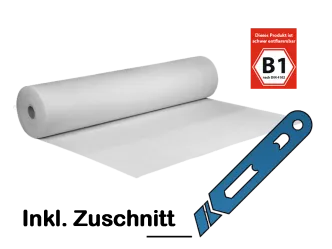 Eventteppich B1 wei&szlig; pro m&sup2; mit Folie 