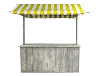 Buffet-Marktstand gelb