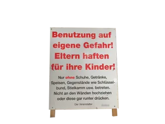 Hinweisschild Haftungsausschluss