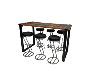 Barhockerset Z schwarz/stretch 4 SET