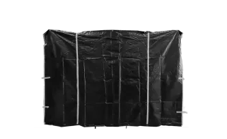 Seitenwand 3 x 2.1 m mit Eingang schwarz f&uuml;r Cateringzelt (schwer) 