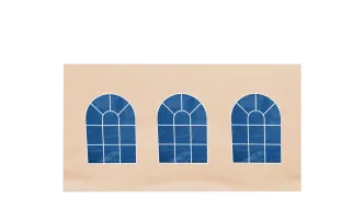Seitenwand 4 m mit  3 Rundfenstern Sandfarbe (Mastertent) B-Ware 