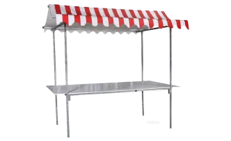 Stahl Marktstand rot-wei&szlig;