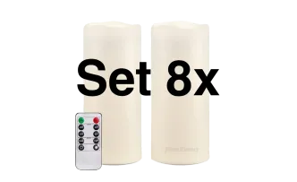 LED Outdoor Kerzen Akku  Set 8 St&uuml;ck 