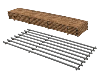 Holzboden 5 m ( Basic )  inkl. Stahl Unterbau